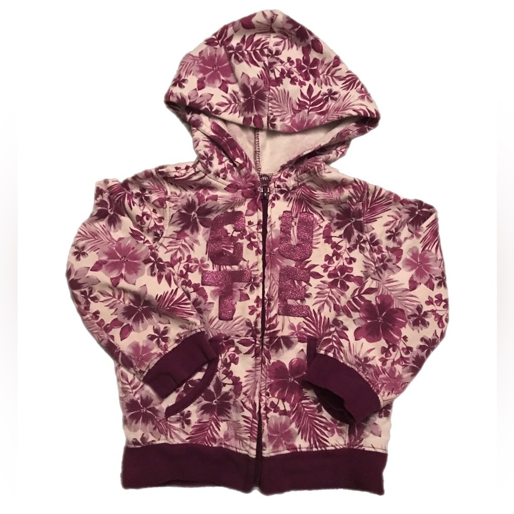 🌸5/$10🌸 Place Adorable Purple Flowers Hoodie 2T🌸